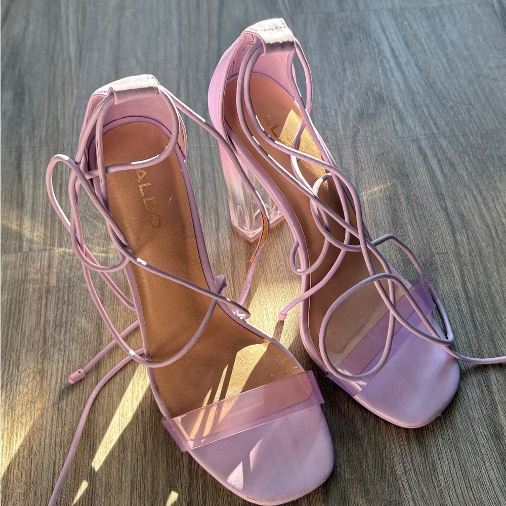 Aldo Lavender Lace-Up Heels